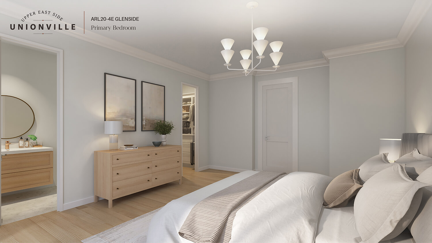 UpperEast Side Unionville primary bedroom rendering